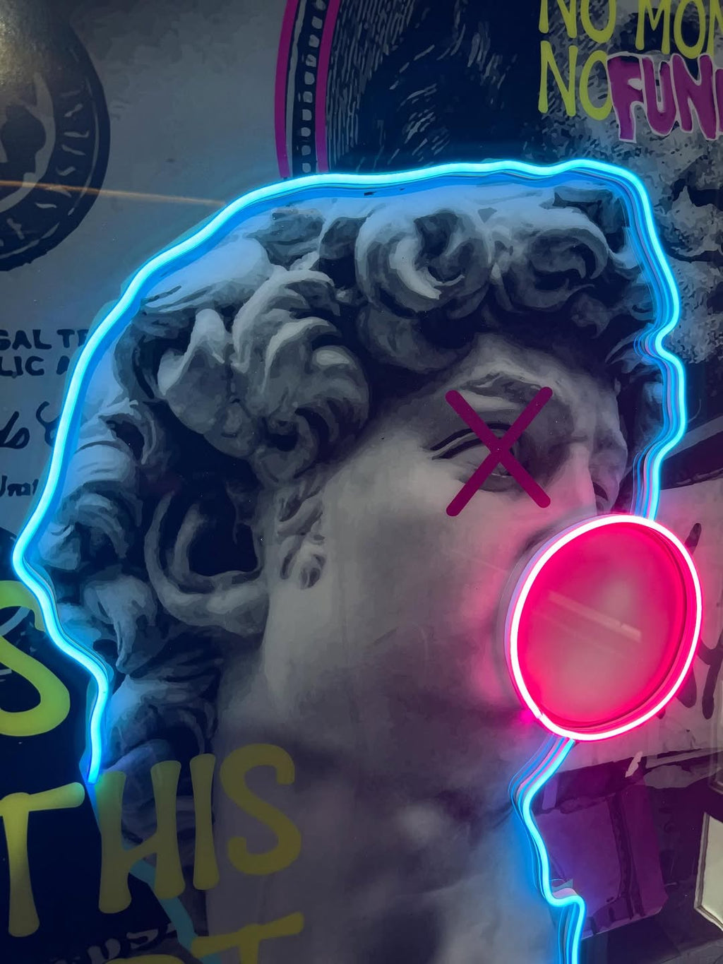 Street Art David — LED Backlit Frame