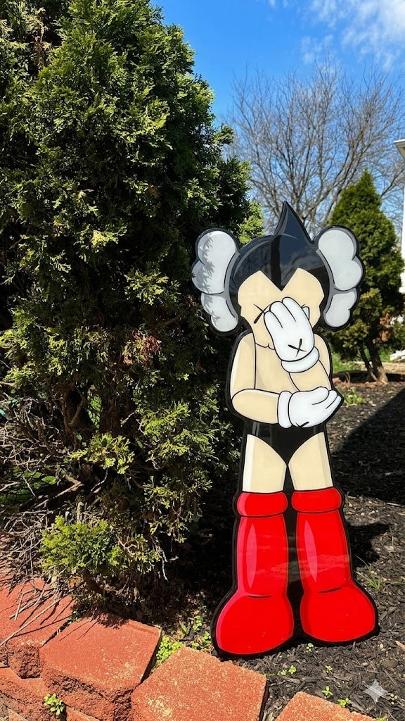 KAWS x Astro Boy — Œuvre d'Art Murale en Bois